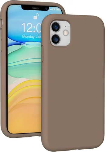 Vista 45 de Funda de silicona líquida compatible con iPhone 12 Pro Max 6.7 pulgadas, funda de gel de protección completa con forro de microfibra, funda