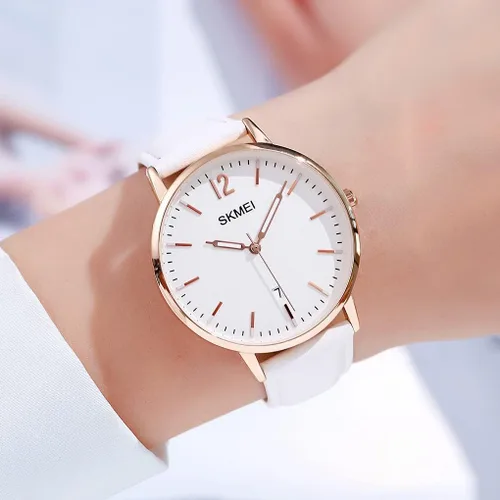 Vista 3 de SKMEI Womens Watches for Ladies Female Leather Band Big face Waterproof Thin Minimalist Fashion Casual Simple Dress Analog Quartz with Date Luminous