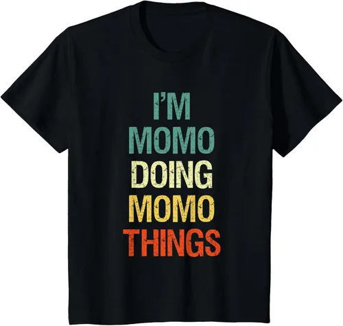 Vista 43 de I'M Momo Doing Momo Things - Camiseta de regalo con nombre personalizado, Negro, S