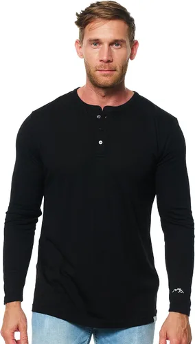 Vista 15 de Camisas 100% de lana merino para hombre, ropa interior térmica, capa base 190 negro