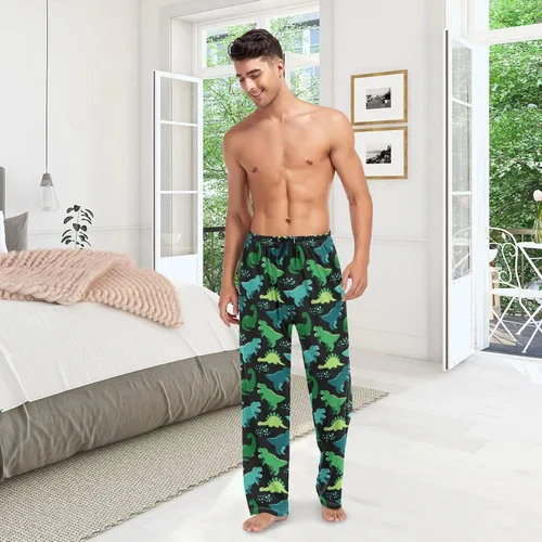 Vista 5 de Pantalones de pijama para hombre, pantalones de pijama suaves para dormir