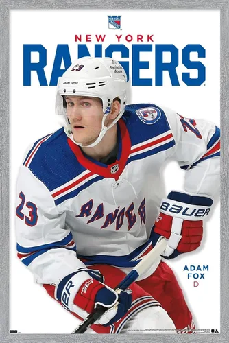 Vista 12 de Trends International NHL New York Rangers - Póster de pared de la serie 23 de Adam Fox, 22.4 pulgadas de largo x 14.7 pulgadas, versión enmarcada
