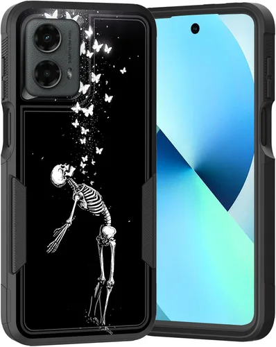 Vista 270 de para Moto G Play 4G 2024, funda de dos capas híbrida resistente y a prueba de golpes, PC duro + silicona suave protectora para Motorola Moto G Play