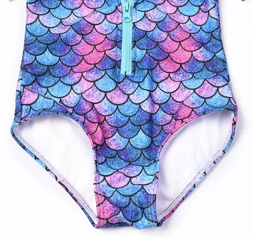 Vista 5 de Jxstar Traje de baño de una pieza con estampado de sirenaflamencofloral, UPF 50+ UV