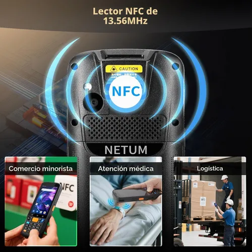Vista 5 de NETUM Android 11 - Terminal de escáner de código de barras portátil, Wi-Fi 4G BT NFC PDA para almacén de inventario, gestión minorista (Q500 PDA)