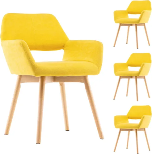 Vista 32 de Silla de Escritorio Sin Ruedas Silla de Acento Cómoda para Sala de Estar Comedor Dormitorio Silla de Tocador Silla de Maquillaje Oficina en Casa