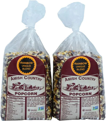 Vista 10 de Amish Country Popcorn Bolsa de 1 libra Granos de palomitas de maíz arcoíris Tradicional, sin OGM y sin gluten (Arcoíris - Bolsa de 1 libra)