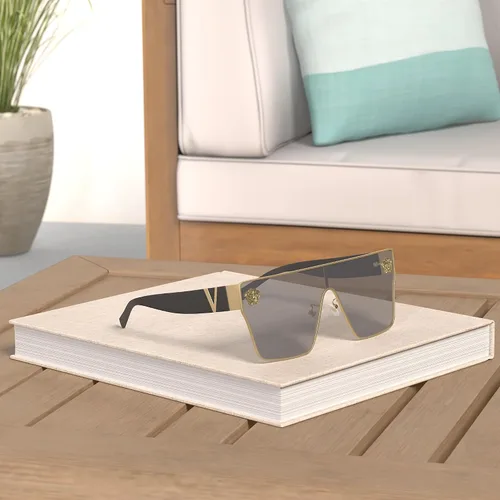 Vista 26 de Allarallvr Gafas de sol cuadradas de gran tamaño para mujeres hombres vintage de moda clásica gafas de sol de sol para mujer AR82087
