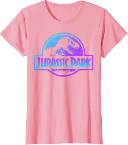 Vista 16 de Jurassic Park Camiseta de manga corta con logotipo Fossil azul y morado Negro