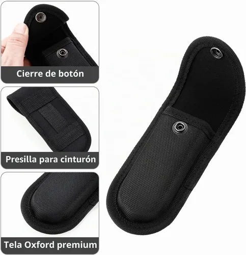 Vista 3 de Funda de nailon para cuchillo de bolsillo, bolsa multiherramienta de 5 a 5.5 pulgadas, funda de cinturón para cuchillo plegable con cierre a presión
