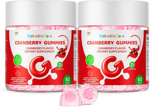 Vista 8 de Gomitas de arándanos con probióticos y D-manosa para mujeres y hombres - Salud de la vejiga y el tracto urinario, apoyo digestivo e inmunológico