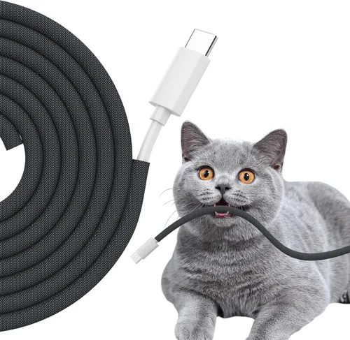 Vista 12 de Protectores de cables de 1 pulgada para mascotas anti-mordida, protector de cables de 10 pies cubiertas de cables para mascotas, funda de cable