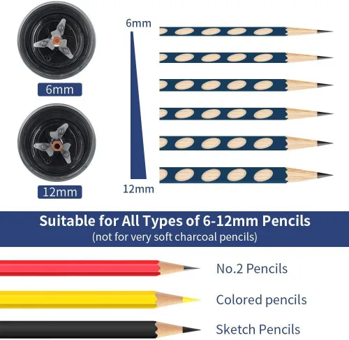 Vista 7 de AFMAT Sacapuntas para lápices de colores + sacapuntas manos libres totalmente automático para niños (PS92+PSA8)