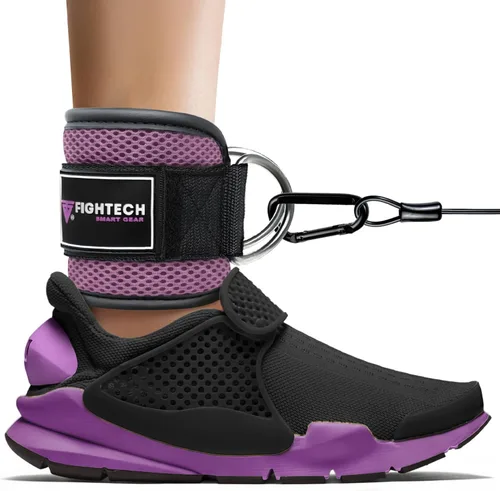 Vista 8 de FIGHTECH Ankle Straps Cable Machine Attachment for Gym - Cable Kickback Ankle Straps - Padded Ankle Cuffs for Glute Kickbacks and Leg Workouts Negro