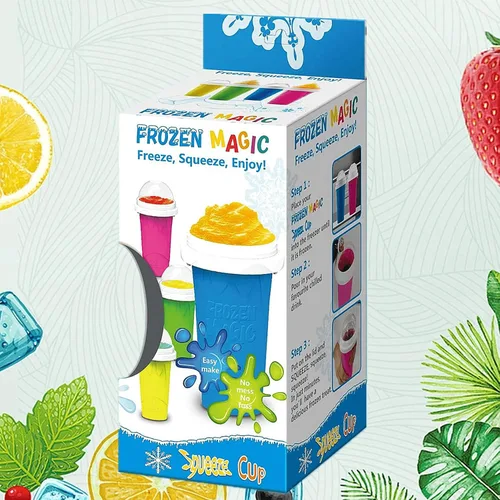 Vista 2 de REGNBUE Slushy Maker - Vaso mágico para hacer jugo, leche, yogur, helado, taza refrescante con tapa y popote para niños, amigos, familia