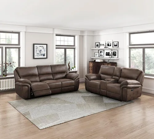 Vista 21 de Lexicon Sofá reclinable doble manual, sofá reclinable de pared de microfibra pulida para comodidad de la sala de estar, asientos de espuma sobre