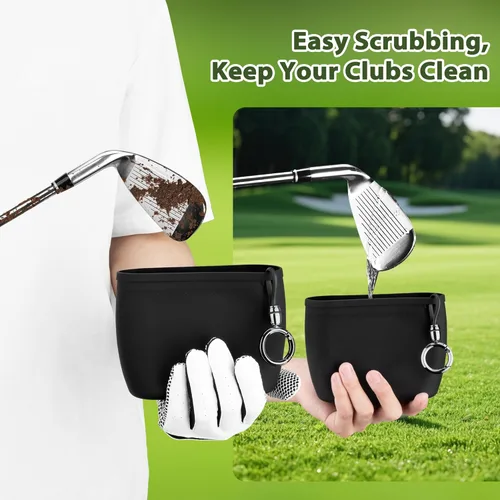 Vista 6 de MOSTY Golf Club & Ball Cleaner Bag,Durable Golf Club Cleaning Kit and Ball Washer Pouch,Club Cleaner for Golf Bag, Golf Gifts for Men Women Golfers