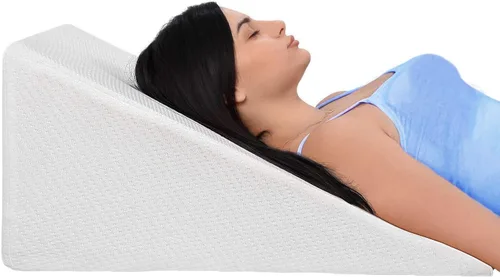 Vista 8 de Almohada de cuña de cama con parte superior de espuma viscoelástica de 7.5 pulgadas, ideal para dormir cómodo y reparador, almohada de cuña