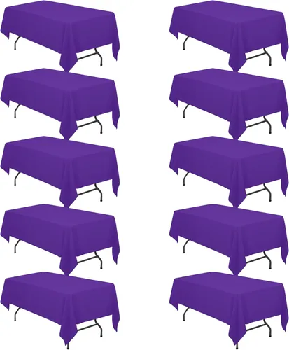 Vista 95 de BRILLMAX - Manteles para mesa rectangular de 6 pies, tela de lino de poliéster, lavable, para boda, recepción, banquete, fiesta de cumpleaños, 60 x