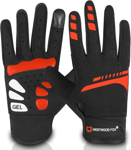 Vista 8 de WESTWOOD FOX Guantes de ciclismo para hombres y mujeres, dedo completo, antideslizantes, para pantalla táctil, transpirables, para ciclismo