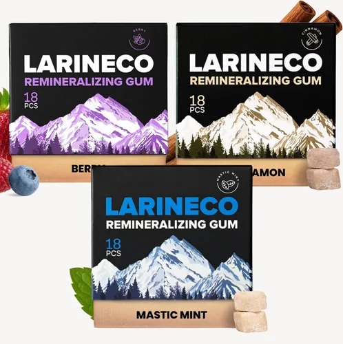 Vista 14 de Larineco - Goma de mascar remineralizante con nanohidroxiapatita y xilitol - Goma de xilitol sin azúcar, sin plástico, sin colorantes, sin
