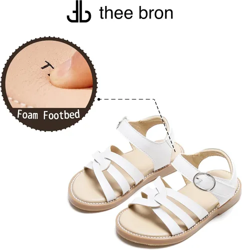 Vista 130 de THEE BRON Sandalias cómodas para niñas, zapatos para niños, sandalias rellenas