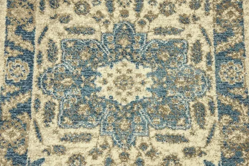 Vista 9 de Unique Loom Salzburg Collection - Alfombra clásica de diseño tradicional oriental con borde (2 pies x 6 pies, color beige/azul)