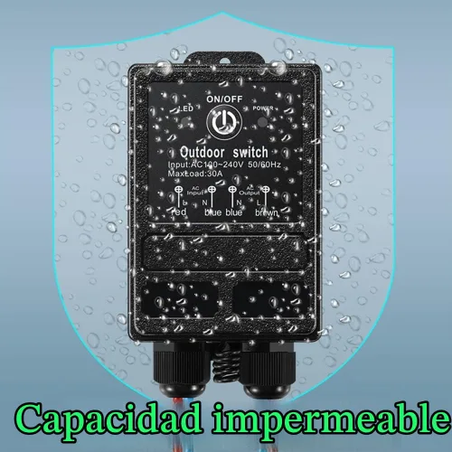 Vista 3 de Interruptor de relé de control remoto impermeable, interruptor remoto inalámbrico de 328 pies de largo alcance, interruptor de control remoto de 12