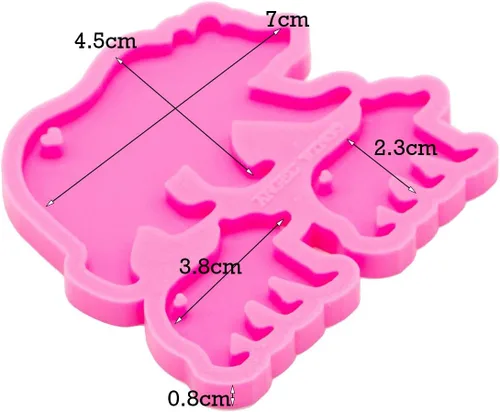 Vista 6 de Angel Wings Molde de familia de osos súper brillantes, moldes de silicona para madre y bebé, molde de llavero personalizado para llavero de arcilla