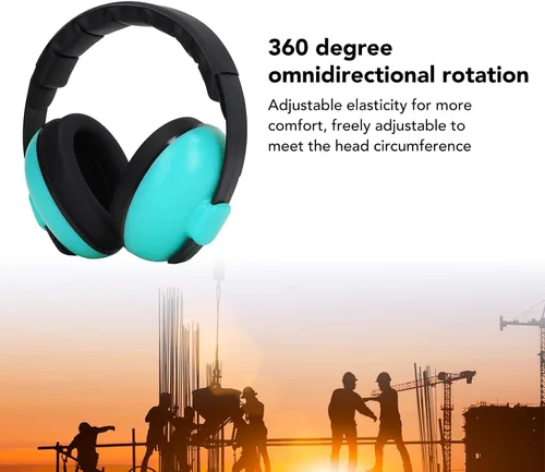 Vista 2 de Orejeras para bebé, reducción de ruido NRR 31dB para aviones, orejeras a prueba de sonido con cabeza suave, protección auditiva plegable para bebés