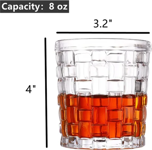 Vista 9 de Dicunoy Paquete de 6 vasos para beber jugo, vasos de agua de 8 onzas con base pesada, vasos pequeños de cristal para refrescos, agua, leche, whisky