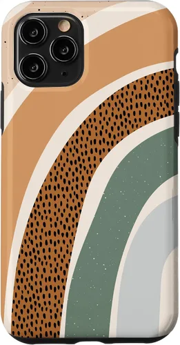 Vista 29 de Boho Burnt Orange Half Rainbow with Dotted Pattern Arches Case for iPhone 17