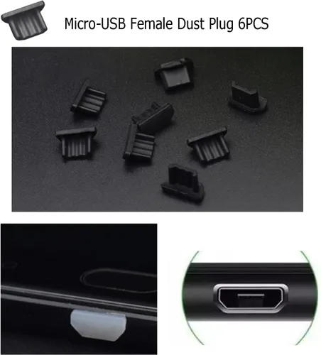 Vista 3 de 30 tapones USB antipolvo con 6 tipos, tapón antipolvo USB tipo C, protector de puerto de silicona suave micro USB, protector de cubierta antipolvo