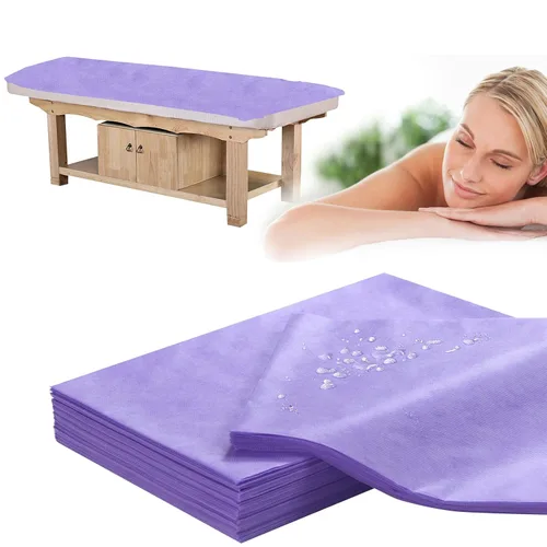 Vista 8 de Sábanas desechables para mesa de masaje, 50 piezas de 31 x 71 pulgadas, impermeables, tela suave no tejida, para mesa de masaje, cubierta de cama