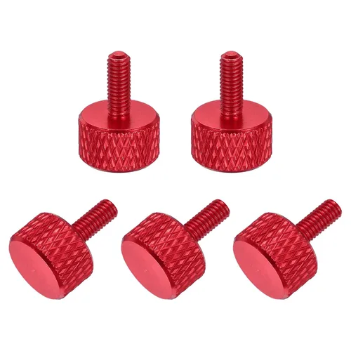 Vista 71 de MECCANIXITY 5 piezas M6x14mm Tornillos de pulgar estriado de cabeza plana, pernos de rosca completa de aleación de aluminio sólido para carcasas