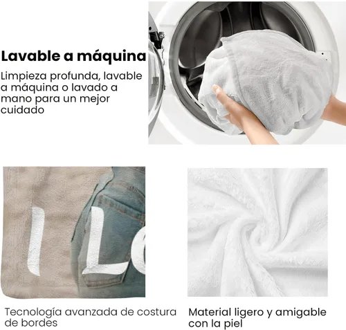 Vista 5 de inkArts Mantas personalizadas con foto, manta personalizada con mi propia foto, mantas personalizadas con imagen, regalos personalizados
