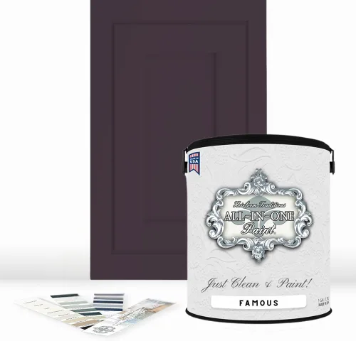 Vista 162 de Pintura TODO EN UNO, Abbey (gris cálido), Muestra de 8oz - Pintura duradera para gabinetes y muebles. Imprimación y capa superior incorporadas,