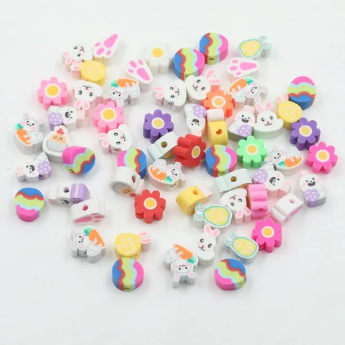 Vista 67 de 100 piezas de cuentas de arcilla polimérica Heishi espaciadoras mixtas, suministros para hacer pulseras, pendientes, collares de bricolaje, Bandera