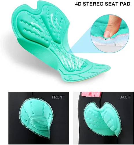 Vista 4 de Santic Baberos cortos de ciclismo para hombre con bolsillo acolchado 4D transpirable para bicicleta de carretera