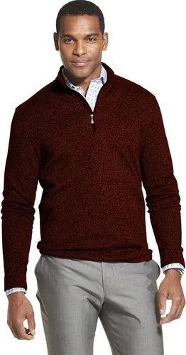 Vista 9 de Van Heusen Flex de manga larga 1/4 cremallera suave suéter polar para hombre (descontinuado)