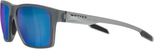 Vista 3 de Native XD9041 Breck Square - Gafas de sol para hombre, cristal ahumado mateazul polarizado, 2.205 in, Cristal ahumado matepolarizado espejo azul