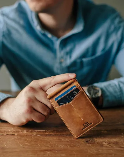 Vista 26 de SERMAN BRANDS RFID Blocking Wallet Slim Bifold - Genuine Leather Minimalist Front Pocket Wallets for Men with Money Clip Gift