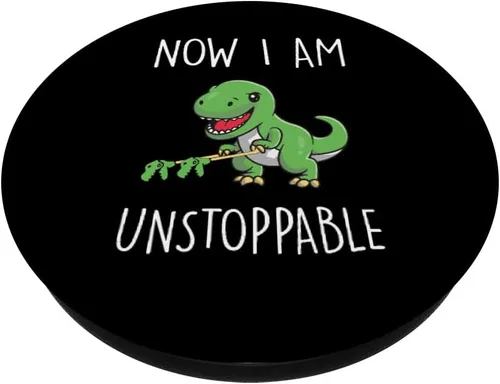 Vista 2 de Now I Am Unstoppable Gift Funny Claw Grabber T Rex Dinosaur PopSockets intercambiables PopGrip