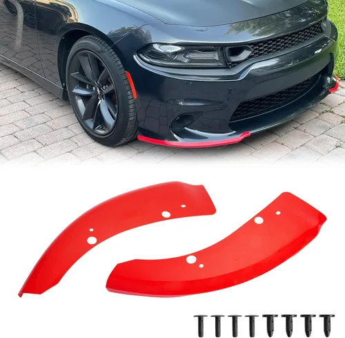 Vista 10 de TENGBASE Protector divisor delantero para 2015-2023 Dodge Charger, alerón de repuesto compatible con acabados SRT 392/Scat Pack/RT/GT (negro)