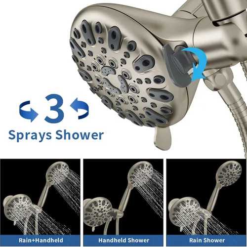 Vista 3 de Juego de llave de ducha para bañera WRISIN con válvula, juego de llave de ducha para bañera con spray de mano
