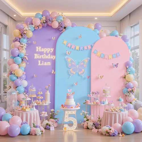 Vista 20 de Juego de 3 fundas elásticas para arco de arco iris de 6, 5, 4 pies, para arco de boda, juego de 3 fundas de elastano ajustadas, de tela azul