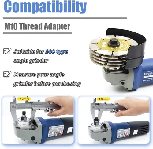 Vista 7 de Mesee Amoladora angular M10 a ranuradora adaptador, adaptador de ranura de cambio rápido, accesorio de cabezal de conversión, amoladora angular