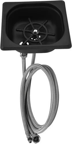 Vista 3 de Acero inoxidable Enjuagador de vidrio Copa Lavadora Limpiador automático para Bar Pub Hotel (negro)
