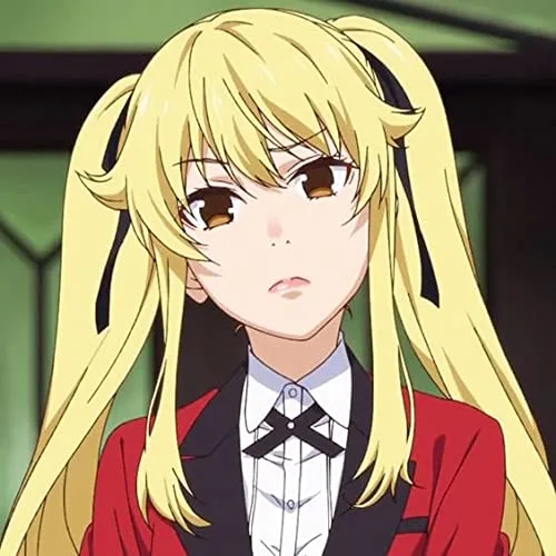 Vista 5 de FANNICA Kakegurui Peluca larga recta dorada con doble cola de caballo para anime Meari Saotome Cosplay Halloween