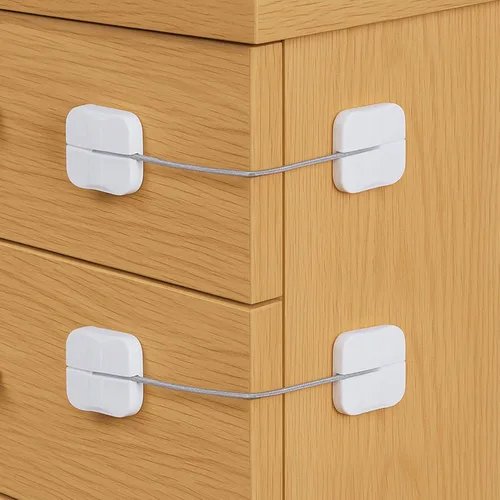 Vista 7 de 4 Child Safety Fridge Lock, Childproof Lock for Cabinets and Drawers Black